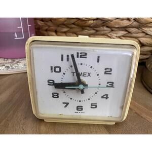 Vtg Timex Bedside Plastic Alarm Clock 1970s Made In The USA Tested & Works